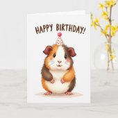 Carte d'anniversaire de créature joyeuse (Fleur jaune)