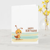 Carte d'anniversaire de créature ocrée mignonne (Fleur jaune)
