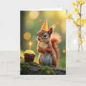 Carte d'anniversaire de créature rousse (Fleur jaune)