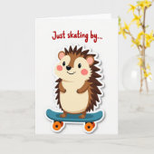 Carte d'anniversaire de créature skater (Fleur jaune)