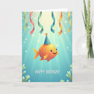 Carte d'anniversaire de créature souriante