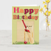 Carte d'anniversaire de cricket (Fleur jaune)