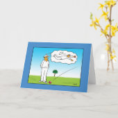 Carte d'anniversaire de cricket amusant (Fleur jaune)