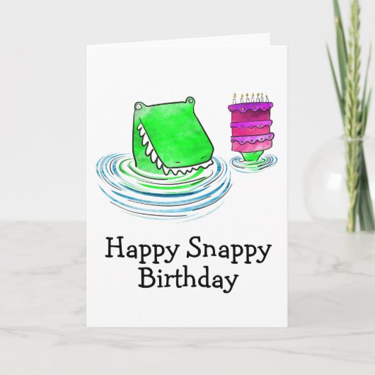 Carte d'anniversaire de crocodile (Devant)