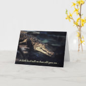 Carte d'anniversaire de crocodile (Fleur jaune)