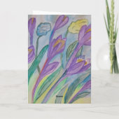 Carte d'anniversaire de Crocus de printemps Abstra (Dos)