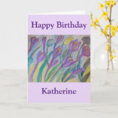 Carte d'anniversaire de Crocus de printemps Abstra (Fleur jaune)