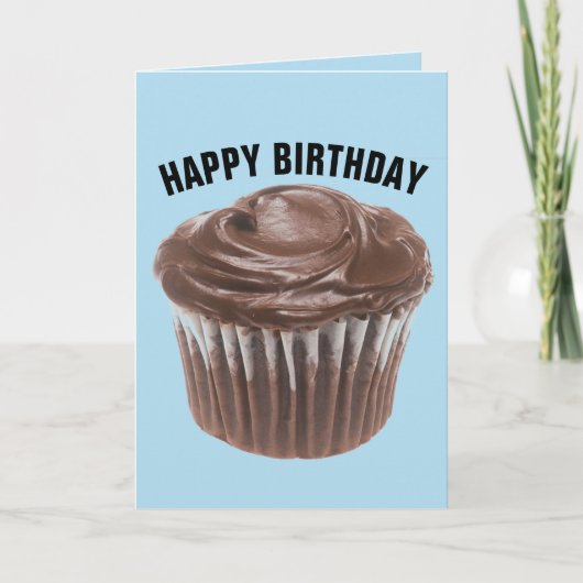 CARTE D'ANNIVERSAIRE DE CUPCAKE AU CHOCOLAT (Devant)