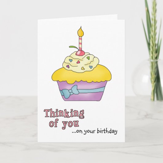 Carte d'anniversaire de Cupcake jaune (Devant)