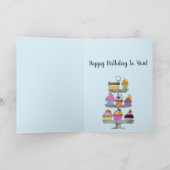 Carte d'anniversaire de cupcakes Watercolor (Intérieur)