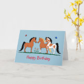 Carte d'anniversaire de Custodie Horse Pals (Fleur jaune)