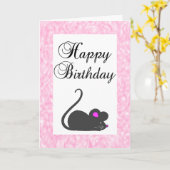 Carte d'Anniversaire de Cute Mouse (Fleur jaune)