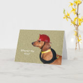 Carte d'anniversaire de Dachshund par thème pour u (Fleur jaune)