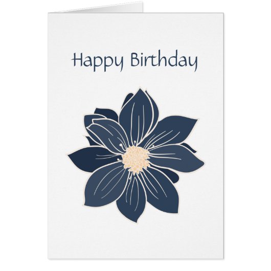 Carte d'anniversaire de Dahlia Fleur bleue personn (Devant)