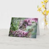 Carte d'anniversaire de dame peinte (Fleur jaune)