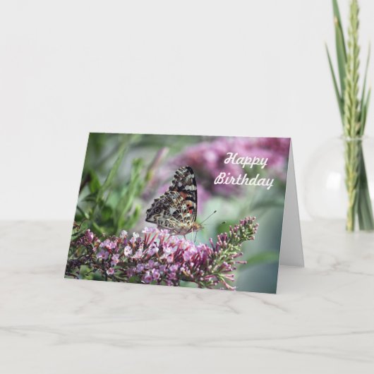 Carte d'anniversaire de dame peinte (Devant)