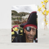 Carte d'anniversaire de Danny Duck le Pirate (Fleur jaune)