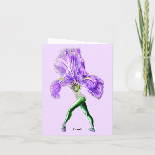 Carte d'anniversaire de danseuse de ballet à fleur (Dos)