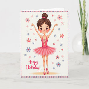 Carte d'anniversaire de danseuse douce
