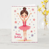Carte d'anniversaire de danseuse douce (Fleur jaune)