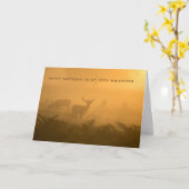 Carte d'anniversaire de Deer Whisperer Buck Doe Hu (Fleur jaune)