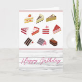 Carte d'anniversaire de dessert de gâteaux mignons (Devant)
