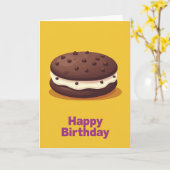 Carte d'anniversaire de dessert joyeuse (Fleur jaune)