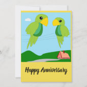Carte d'anniversaire de deux perroquets (Devant)