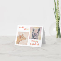 Carte d'anniversaire de deux porcelets