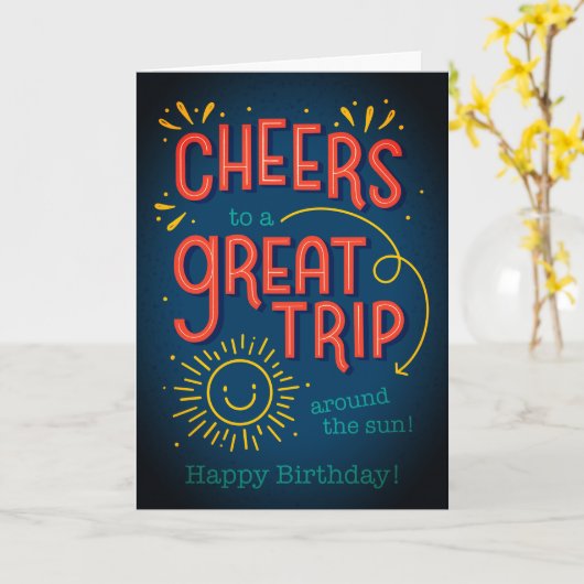 Carte d'anniversaire de devis moderne (Fleur jaune)