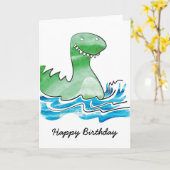 Carte d'anniversaire de Dinosaur (Fleur jaune)