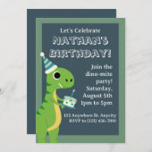 Carte d'anniversaire de Dinosaur (Devant / Derrière)