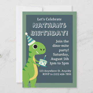 Carte d'anniversaire de Dinosaur