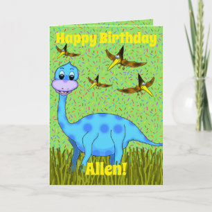 Carte d'anniversaire de Dinosaur