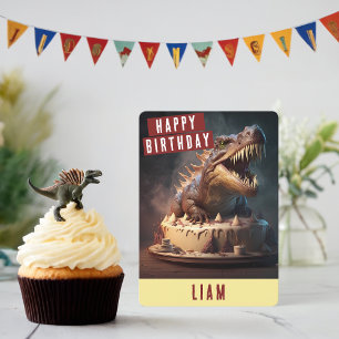 Carte d'anniversaire de Dinosaur