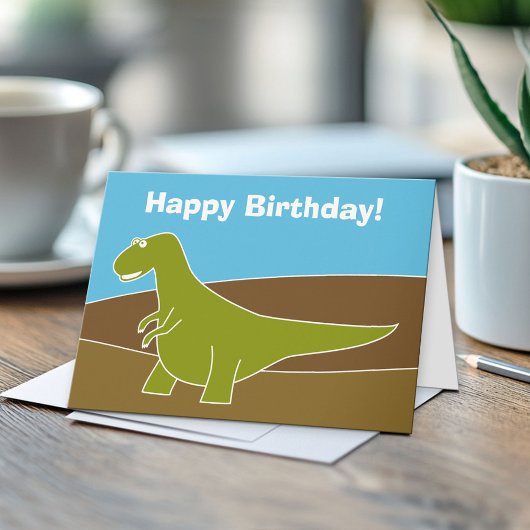 Carte d'anniversaire de Dinosaur