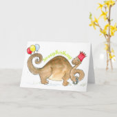 Carte d'anniversaire de Dinosaur (Fleur jaune)