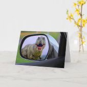 CARTE D'ANNIVERSAIRE DE DINOSAUR FUNNY (Fleur jaune)