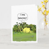 Carte d'anniversaire de dinosaure (Fleur jaune)