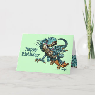 Carte d'anniversaire de dinosaure