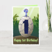 Carte d'anniversaire de dinosaure de bébé (Devant)