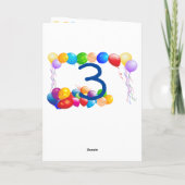 Carte d'anniversaire de dinosaure pour enfant de 3 (Dos)