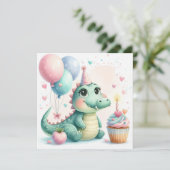 Carte d'anniversaire de Dinozaur (Debout devant)