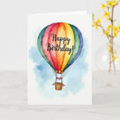 Carte d'anniversaire de dirigeable élévateur (Fleur jaune)