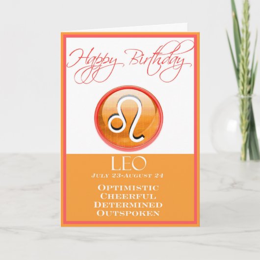 Carte d'anniversaire de Diva Zodiac pour Leo (Devant)
