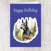 Carte d'anniversaire de Doberman mignon