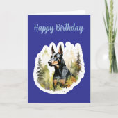 Carte d'anniversaire de Doberman mignon (Devant)
