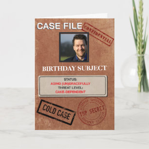 Carte d'anniversaire de dossier d'affaire criminel