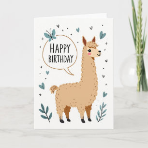 Carte d'anniversaire de doux lamas