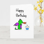Carte d'anniversaire de dragon (Fleur jaune)